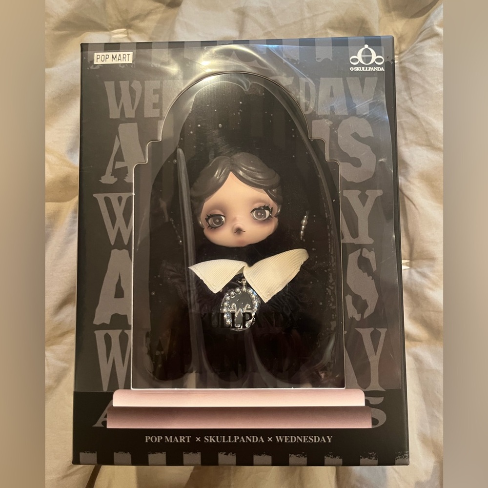 Pop Mart Skullpanda Wednesday Doll - Black and White